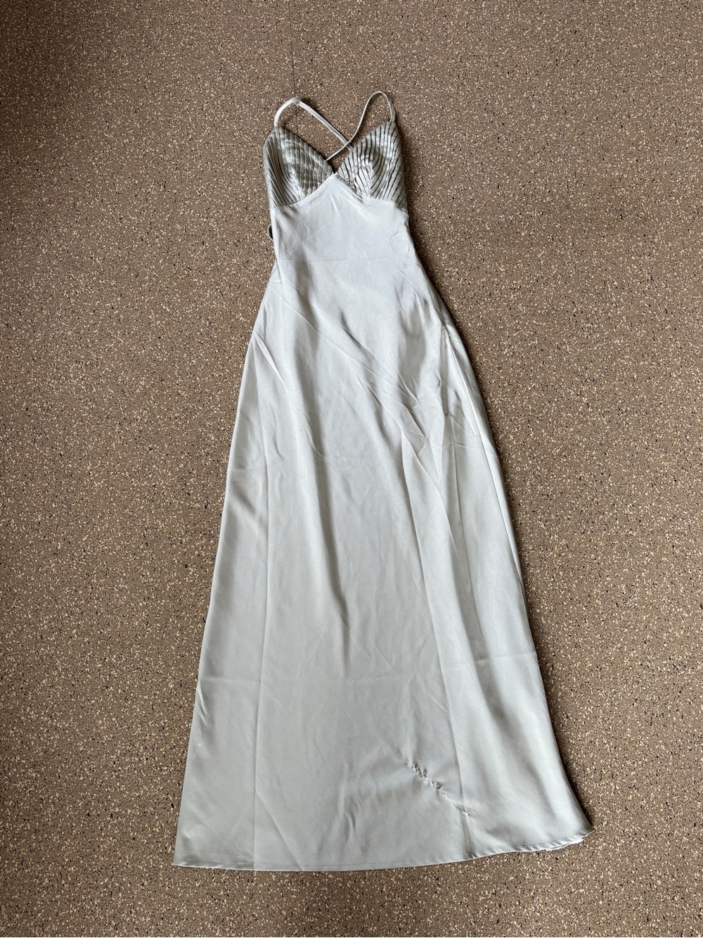 Satin Maxi Slip Pale Green Dress